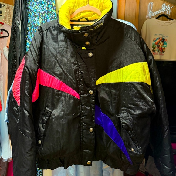 Cb Sport | Jackets & Coats | Vintage 8s Puffer Ski Colorful Womens ...